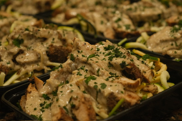 Jerk Chicken Pasta w/ Zucchini Noodles